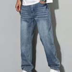 Cyan blue casual jeans
