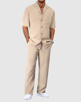 Men's Two-Piece Summer Set in Khaki