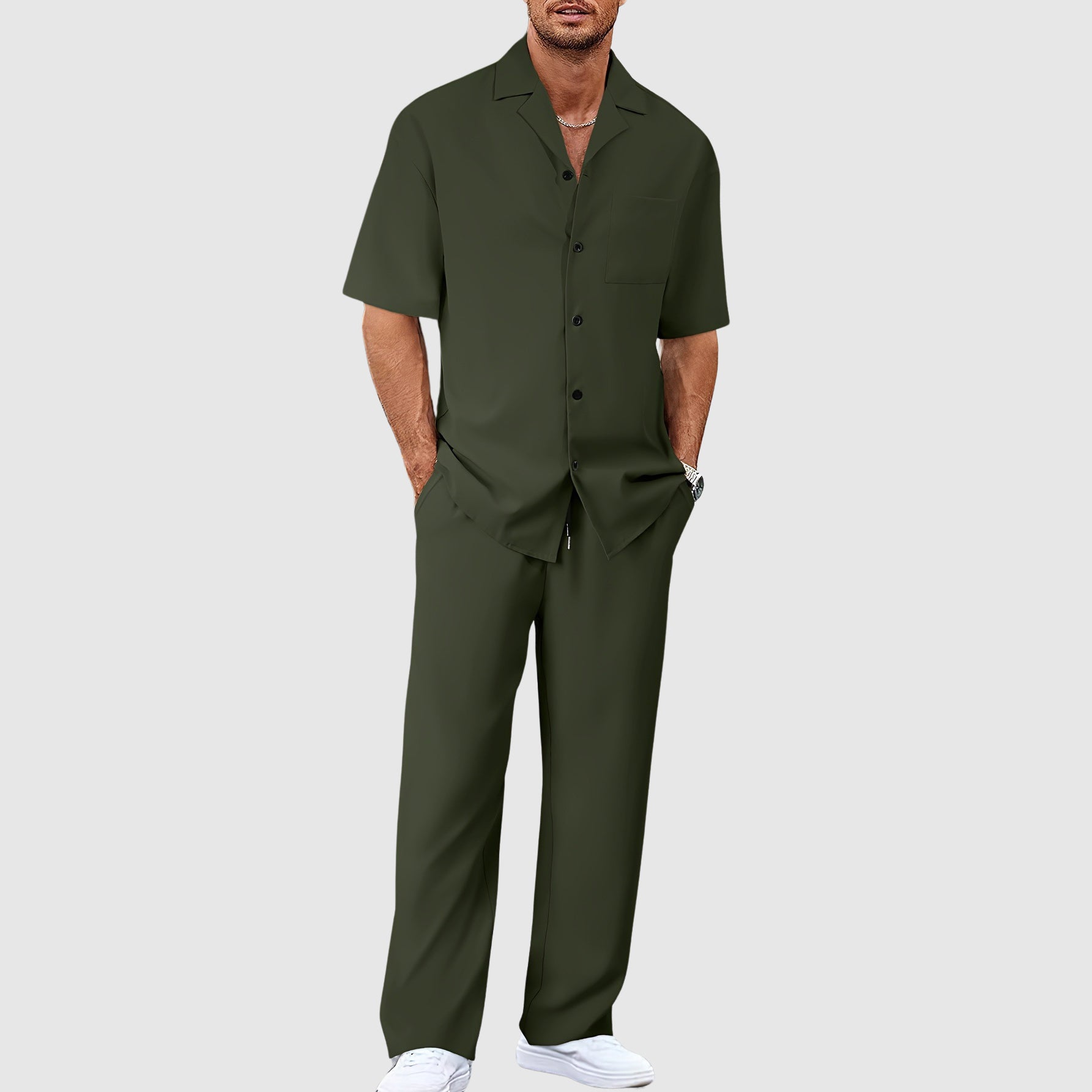 Men's Two-Piece Summer Set in Green