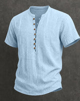 Sky blue airy woven button-up shirt