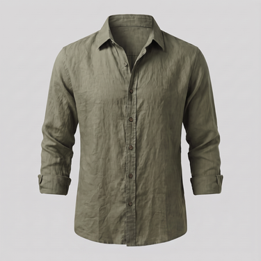 Herren Langarm-Freizeithemd | Elegantes Atmungsaktives Sommerhemd