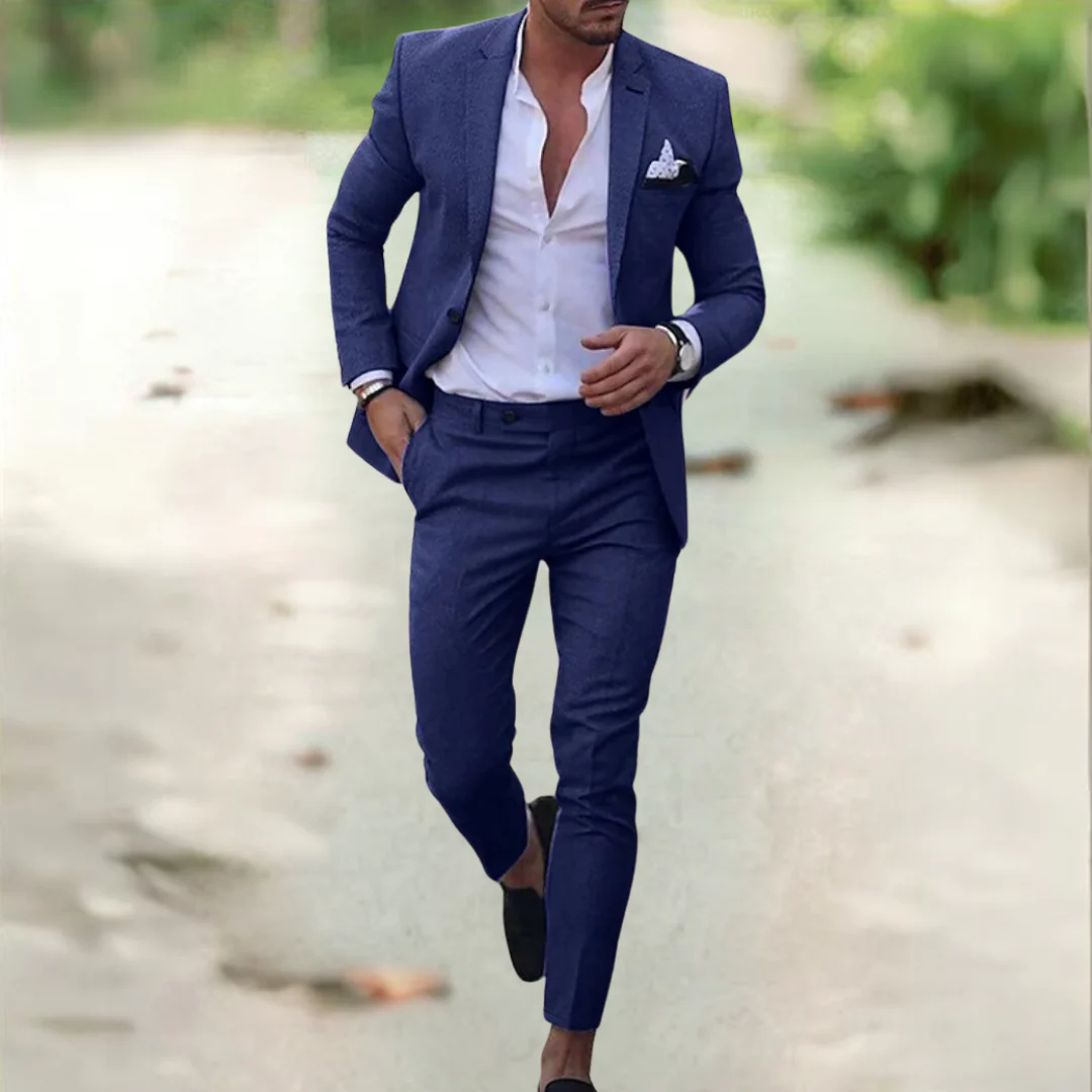 Men's Linen Suit detail