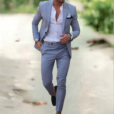 Men's Linen Suit detail