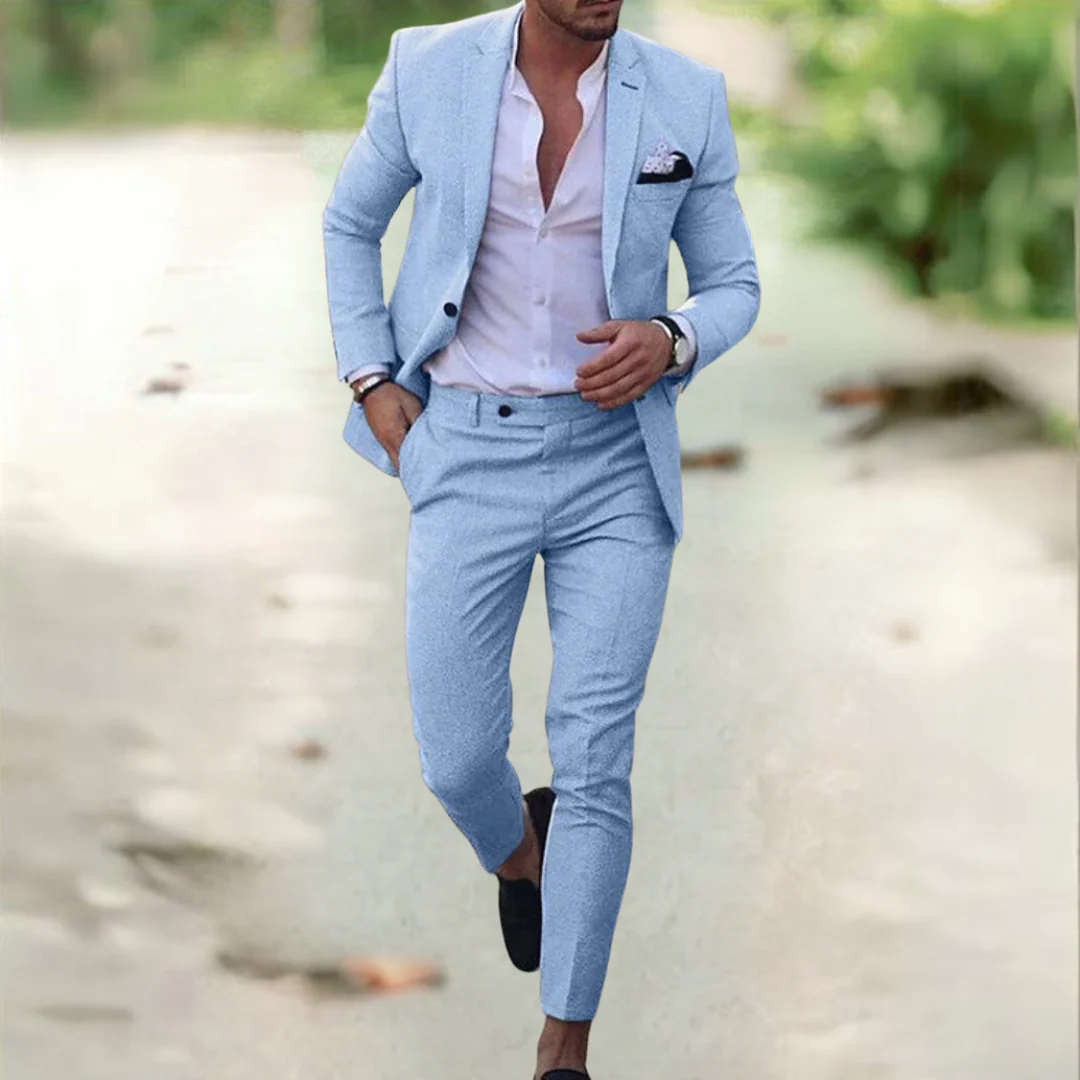 Men's Linen Suit detail