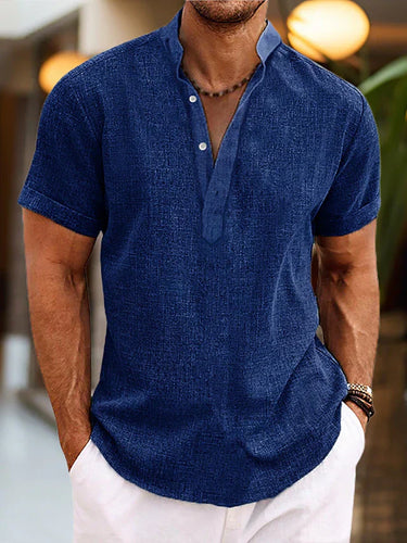 Henley-Shirt Herren | Kurzarm, Casual