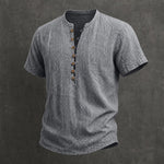 Grey linen button-up shirt
