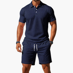 Men's Polo & Shorts Set in Navy Blue