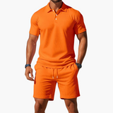 Men's Polo & Shorts Set in Orange