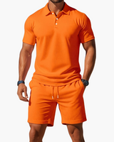Men's Polo & Shorts Set in Orange
