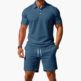 Men's Polo & Shorts Set in Blue