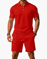 Men's Polo & Shorts Set in Red