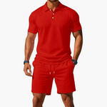 Men's Polo & Shorts Set in Red