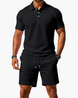 Men's Polo & Shorts Set in Black