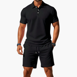 Men's Polo & Shorts Set in Black