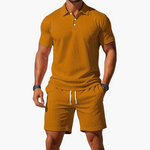 Men's Polo & Shorts Set in Khaki