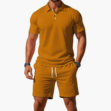 Men's Polo & Shorts Set in Khaki