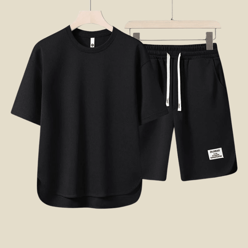Casual Two-Piece Set | Relaxed T-Shirt and Drawstring Shorts Outfit