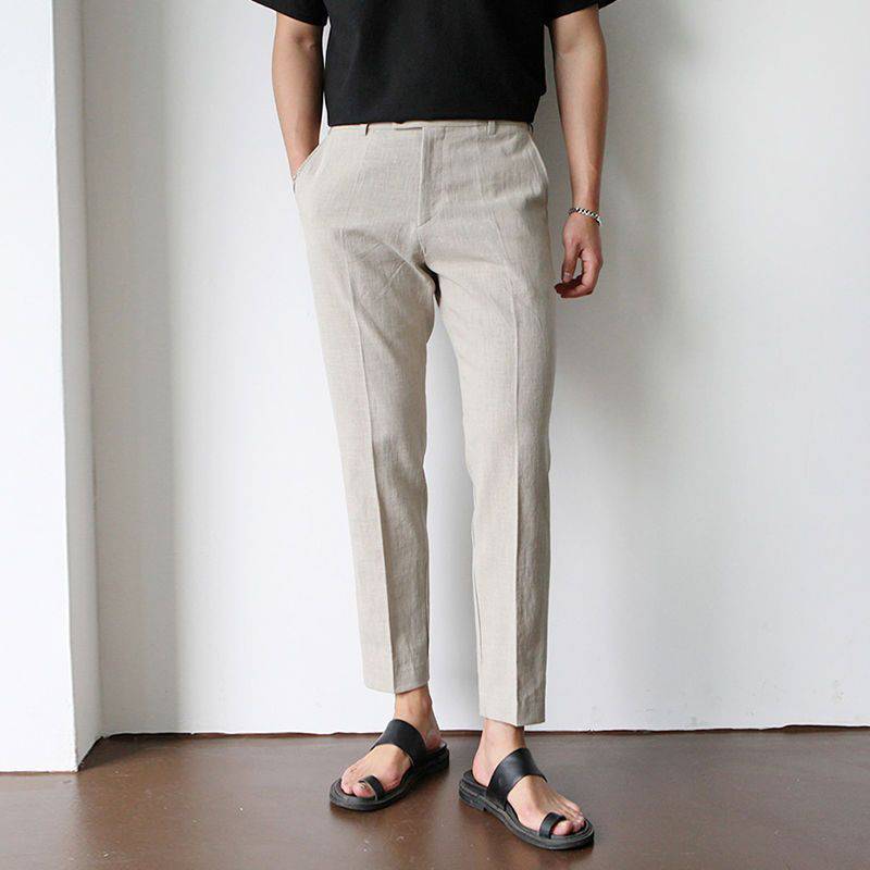 Men's Straight-Fit Trousers | Classic Ankle-Length Pants