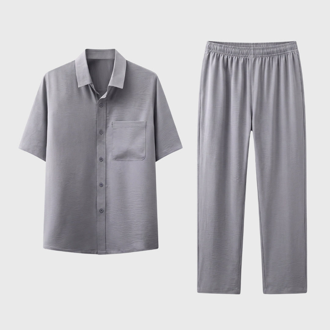 Men's Two-Piece Set in Light Gray