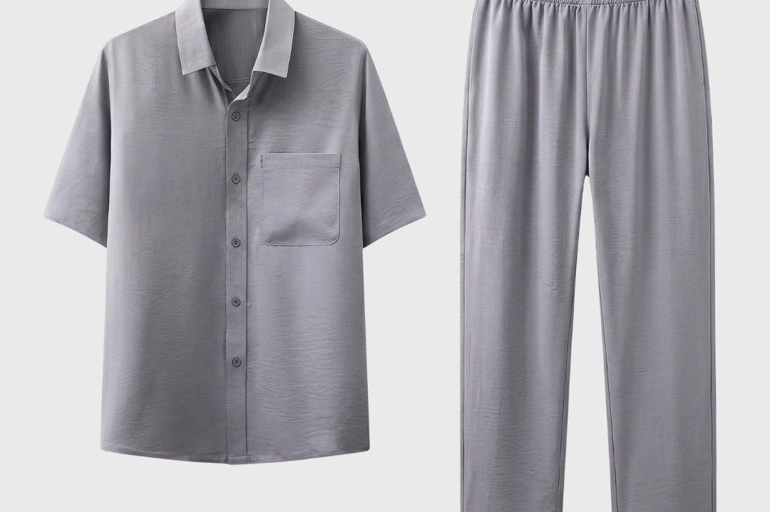 Men's Two-Piece Set in Light Gray