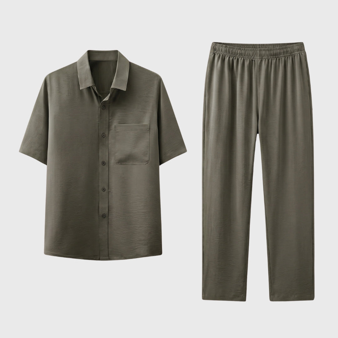 Men's Two-Piece Set in Olive Green