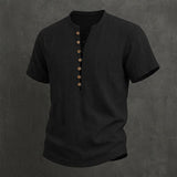 Black linen button-up shirt