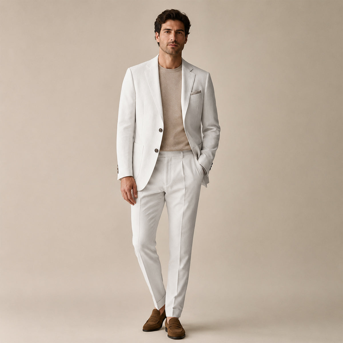 White Men's Two-Piece Suit