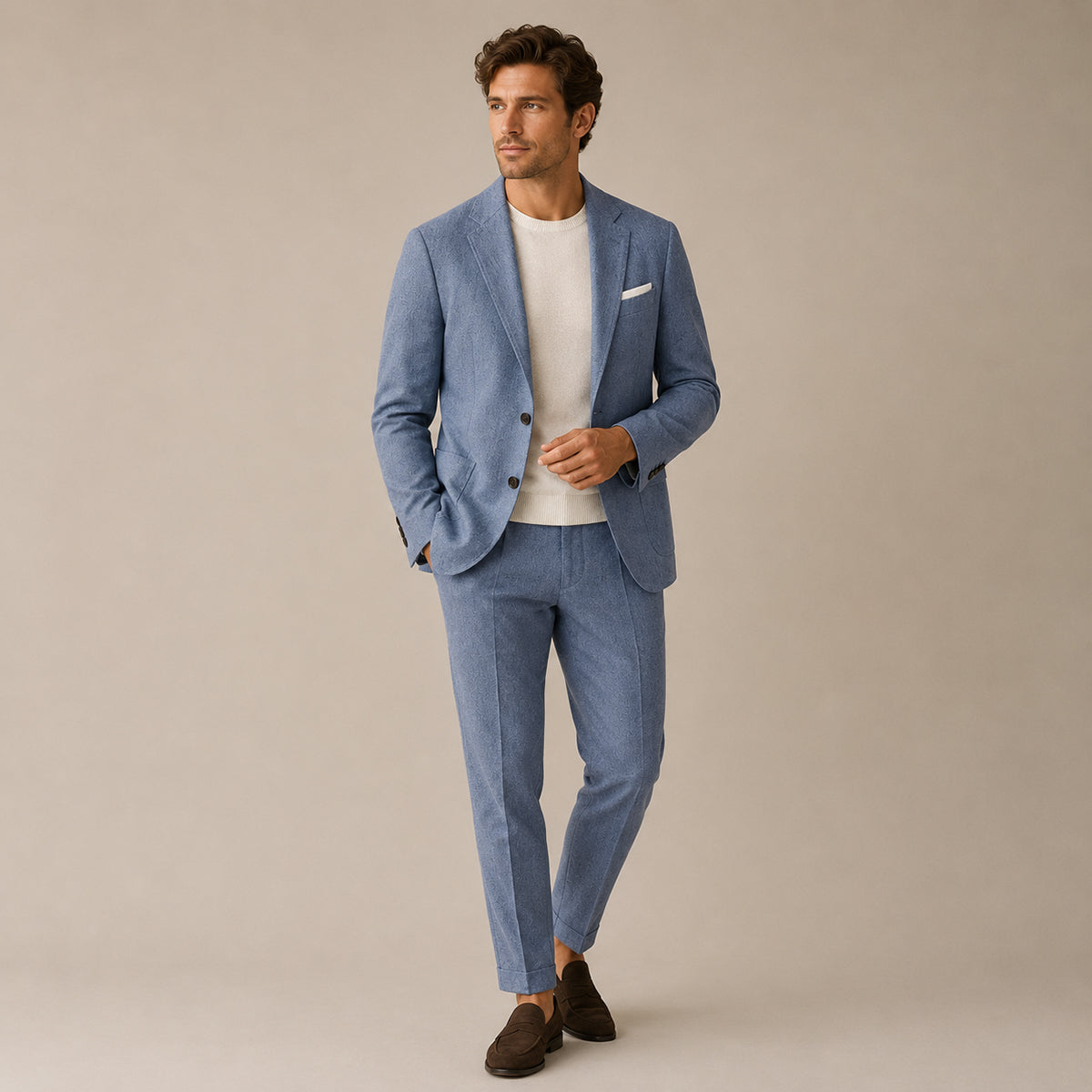 Light Blue Men's Two-Piece Suit
