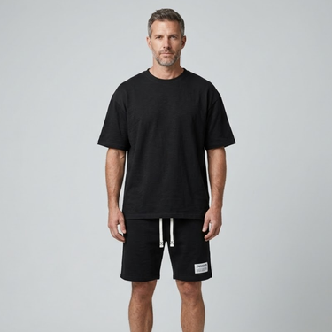 Freizeit-Set Herren | T-Shirt und Shorts mit Kordelzug