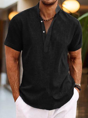 Henley-Shirt Herren | Kurzarm, Casual