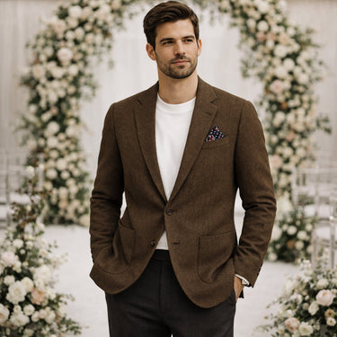The Domaso | Fischgrat-Blazer Herren, Einreihig, Tweed