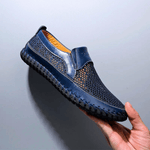 Blue slip-on casual shoes